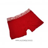 Nuevo Boxer Calvin Klein Hombre Steel Blateado Rojo
